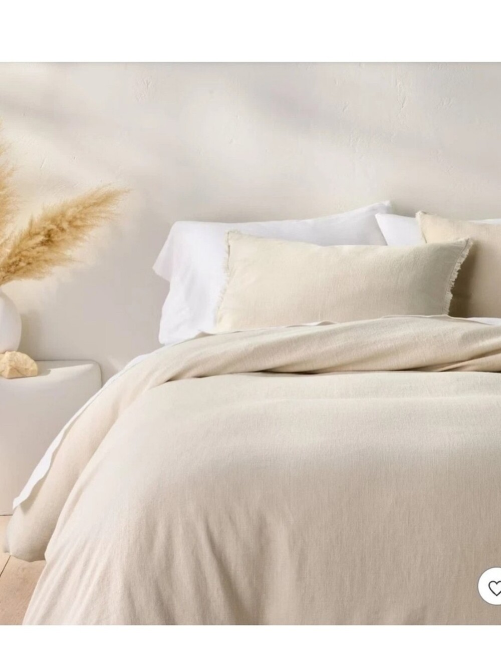 Casaluna - King Heavyweight Linen Blend Duvet Cover & Sham Set Natural